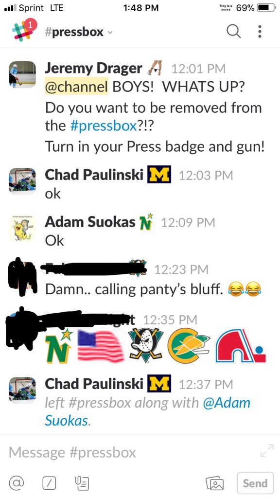 Leaked messages of the Slack altercation